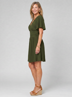 Mia | Flutter Sleeve V Neck Mini Dress