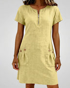 Abbey | Zipper Cotton Dress