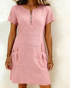 Abbey | Zipper Cotton Dress