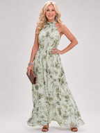 Alice | Floral Print Flowing Skirt Midi Dress