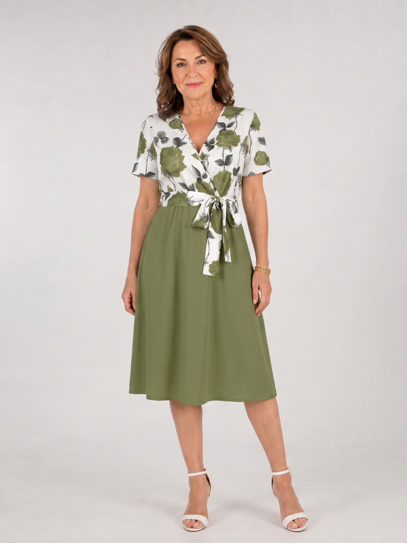 Chloe | Floral Tie Waist Midi Dress