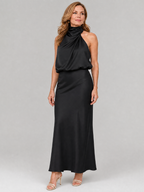 Tahlia | Sleeveless Draped Neck Midi Dress