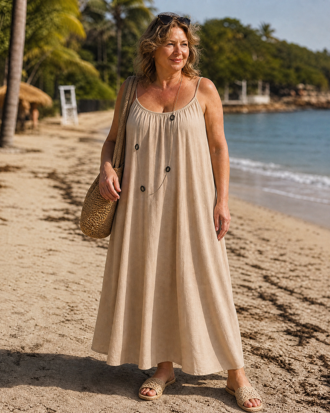 Yasmin | Flowing Sleeveless Strappy Relaxed Midi Dress