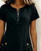 Abbey | Zipper Cotton Dress