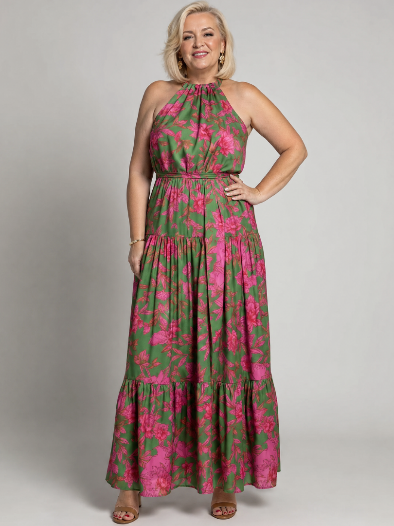 Charlotte | Draped Halter Midi Dress