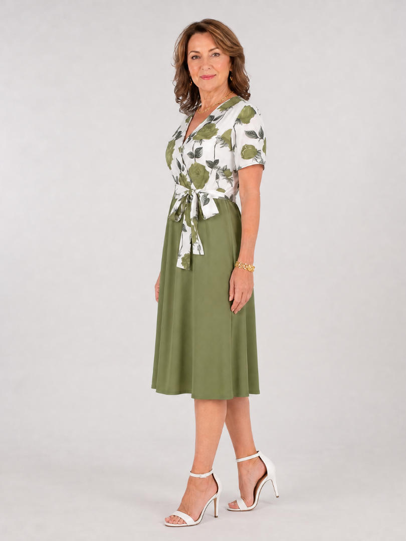 Chloe | Floral Tie Waist Midi Dress