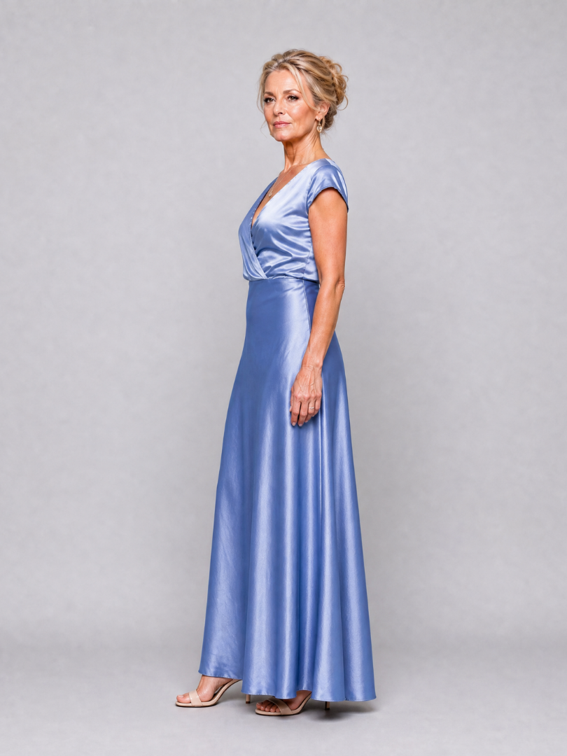 Brooke | Cap Sleeve Wrap Bodice Maxi Dress