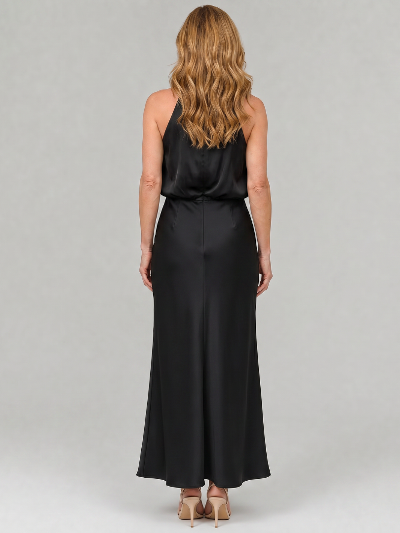Tahlia | Sleeveless Draped Neck Midi Dress