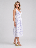 Amelia | Sleeveless Floral V Neck Midi Dress