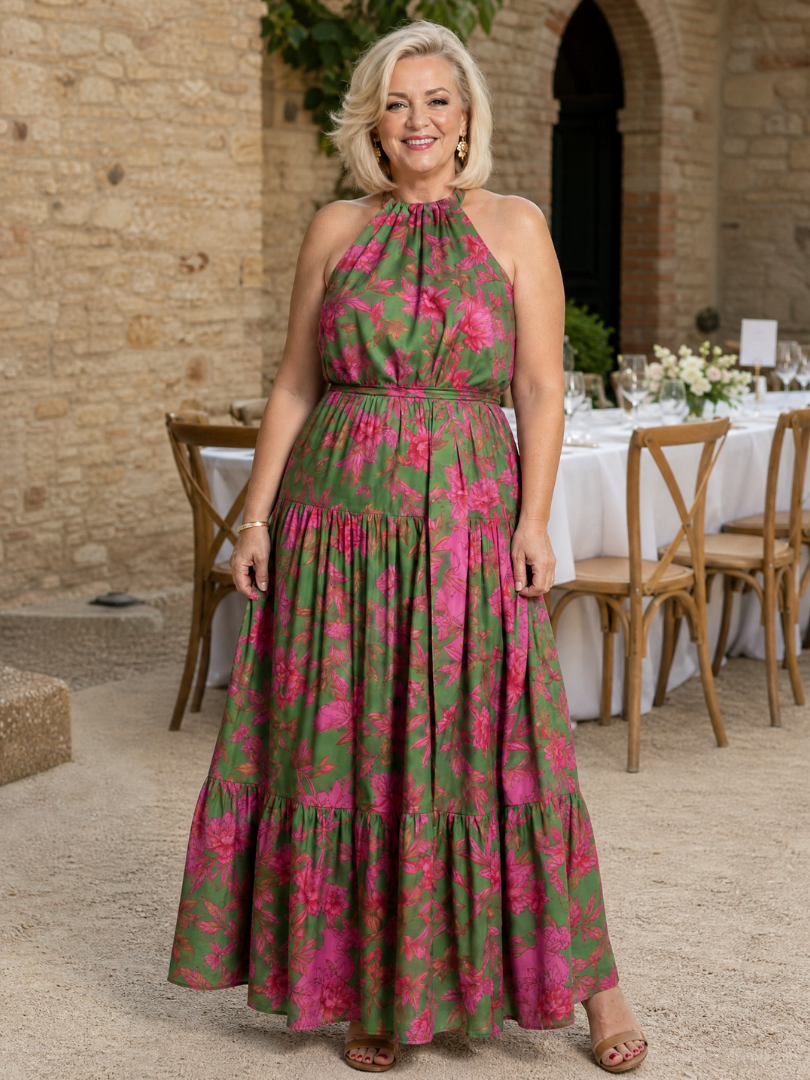 Charlotte | Draped Halter Midi Dress