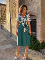 Chloe | Floral Tie Waist Midi Dress