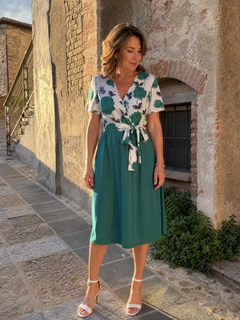 Chloe | Floral Tie Waist Midi Dress