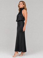 Tahlia | Sleeveless Draped Neck Midi Dress