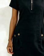 Abbey | Zipper Cotton Dress
