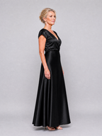 Brooke | Cap Sleeve Wrap Bodice Maxi Dress