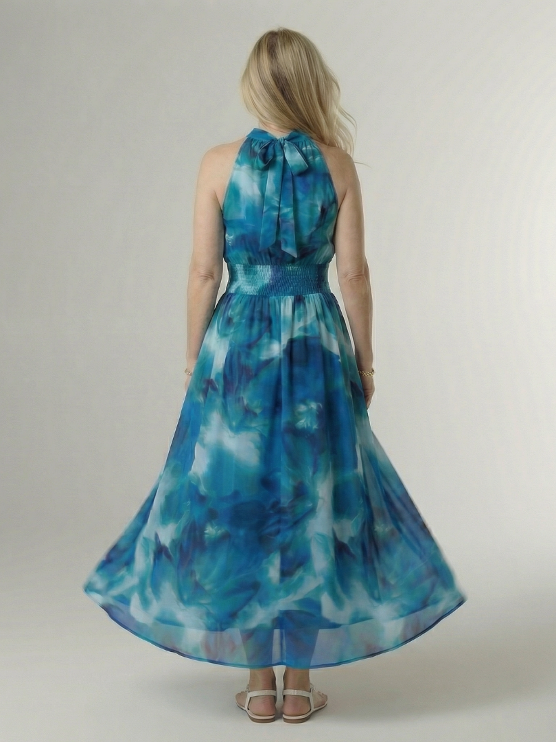 Hannah | Gathered Halter Midi Dress