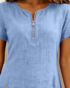 Abbey | Zipper Cotton Dress