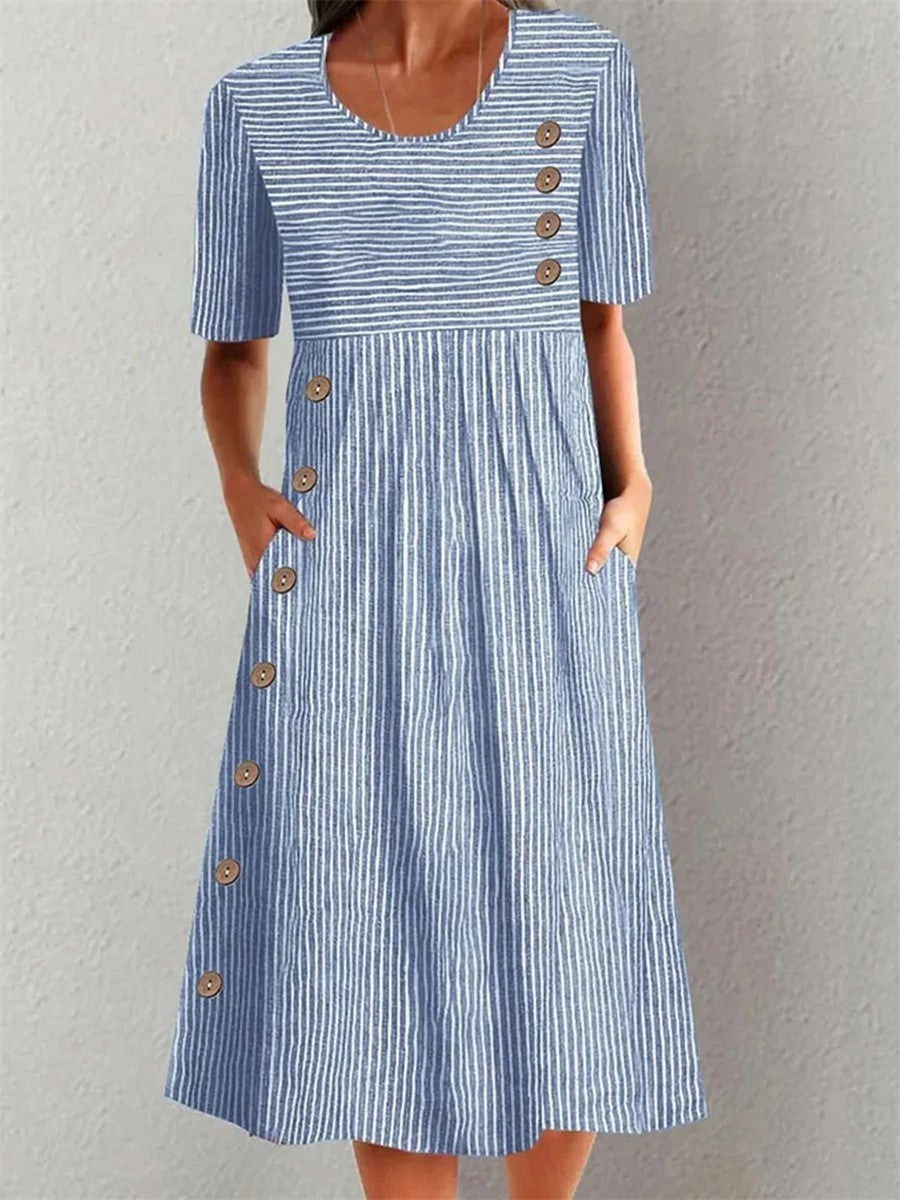 Evelyn | Midi Striped Dress