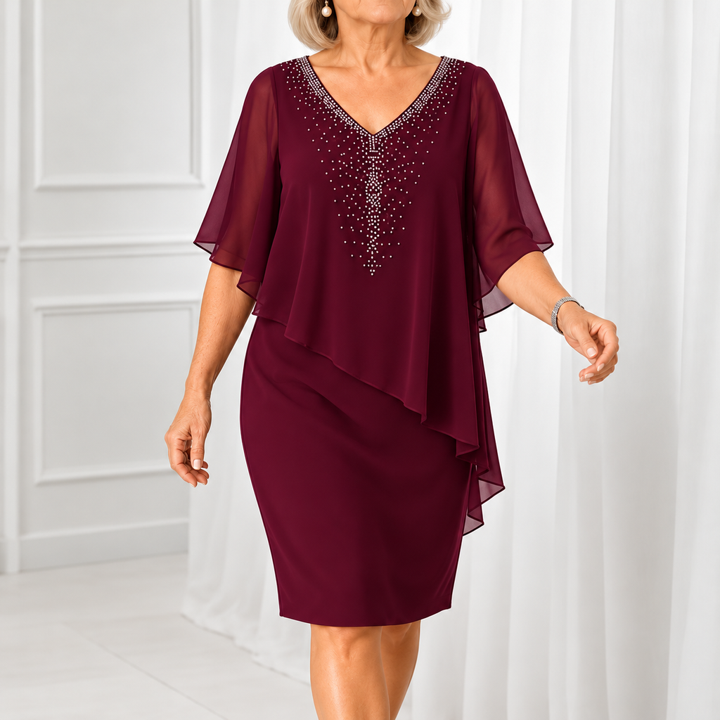 Evelyn | Elegant Draped Occasion Dress
