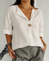 Eliza | Relaxed Linen V-Neck Top