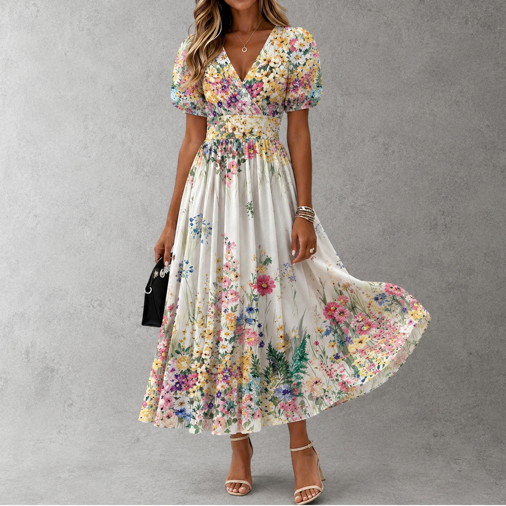 Georgia | Short Sleeve Floral Maxi Dress