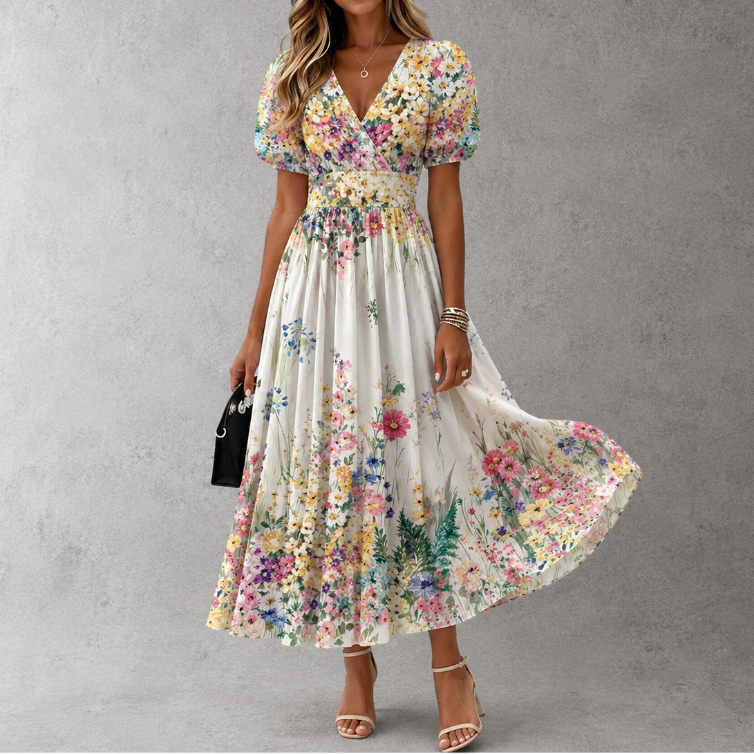 Georgia | Short Sleeve Floral Maxi Dress