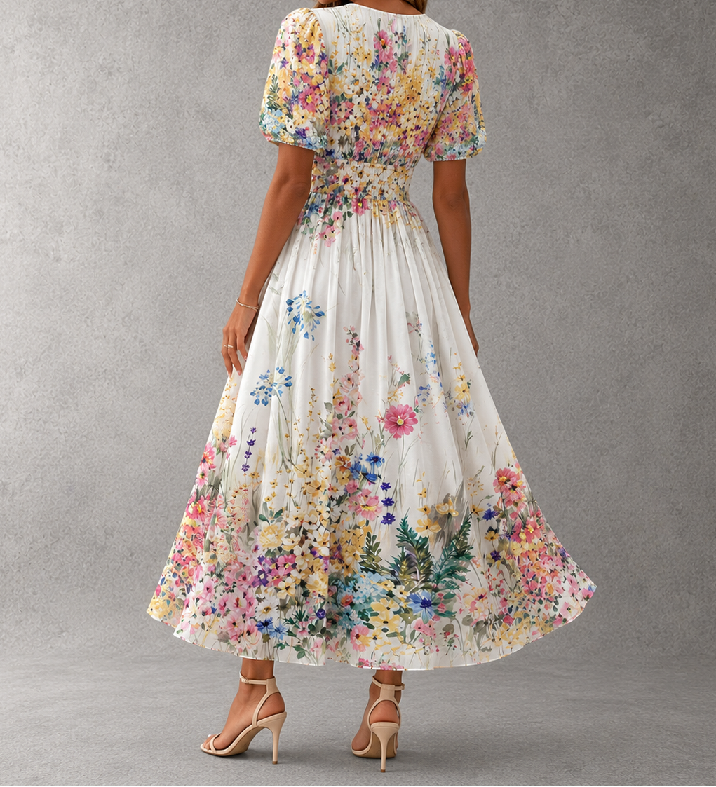 Georgia | Short Sleeve Floral Maxi Dress