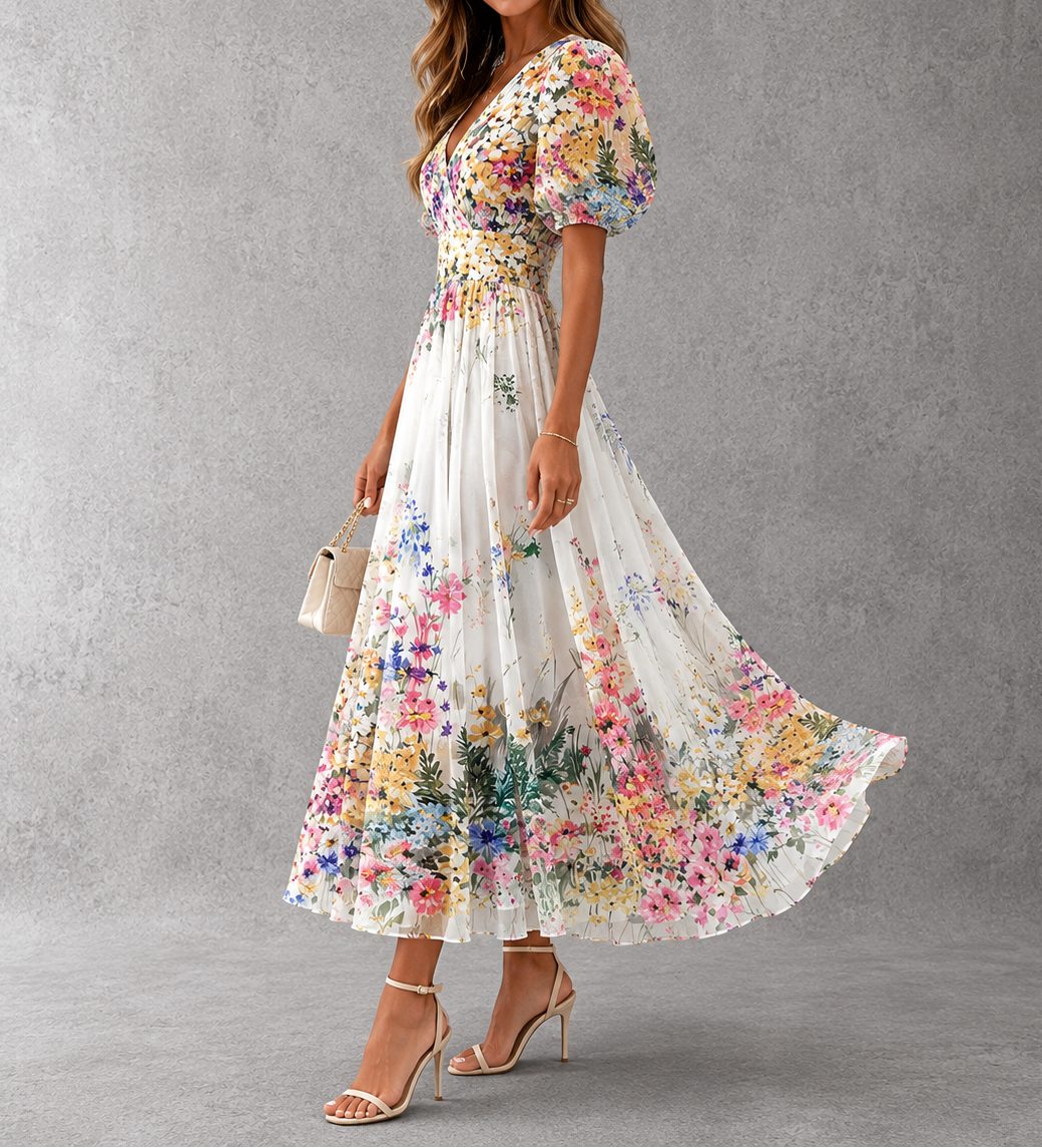 Georgia | Short Sleeve Floral Maxi Dress