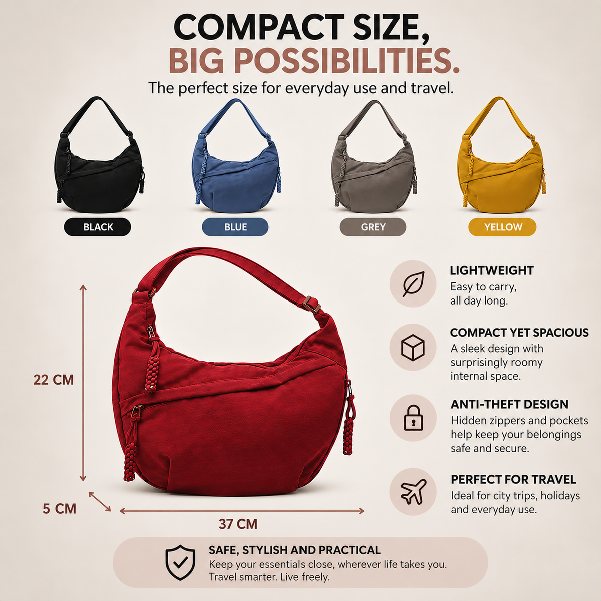 Charlotte | Everyday Crescent Shoulder Bag