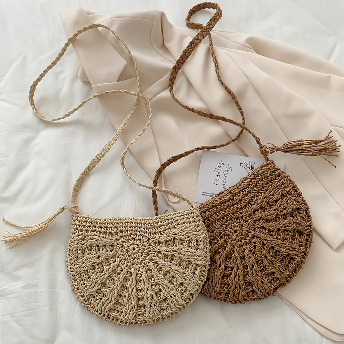 Tiana | Handmade Straw Shoulder Bag