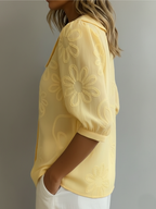 Tracey | Floral Blouse With Round Neckline