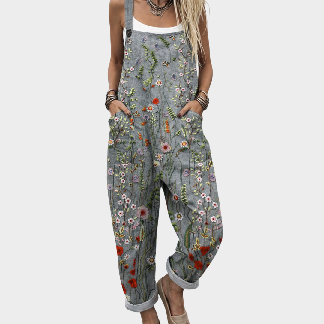Relaxed Botanical Overall Jumpsuit