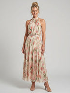 Millie | Halter Neck Floral Midi Dress