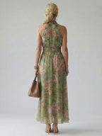 Mackenzie | Gathered Halter Midi Dress