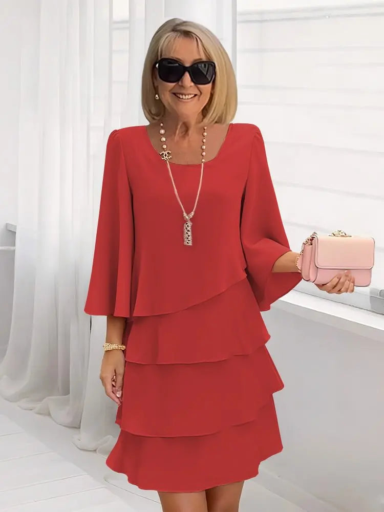 Vivienne - Elegant Comfort Ruffle Dress