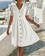 Bonnie | Lace Sleeve Midi Dress