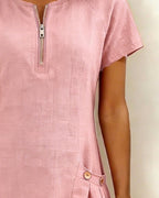 Abbey | Zipper Cotton Dress