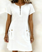 Abbey | Zipper Cotton Dress