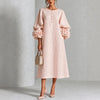 Ivy | Floral Cuff Sleeves Midi Dress