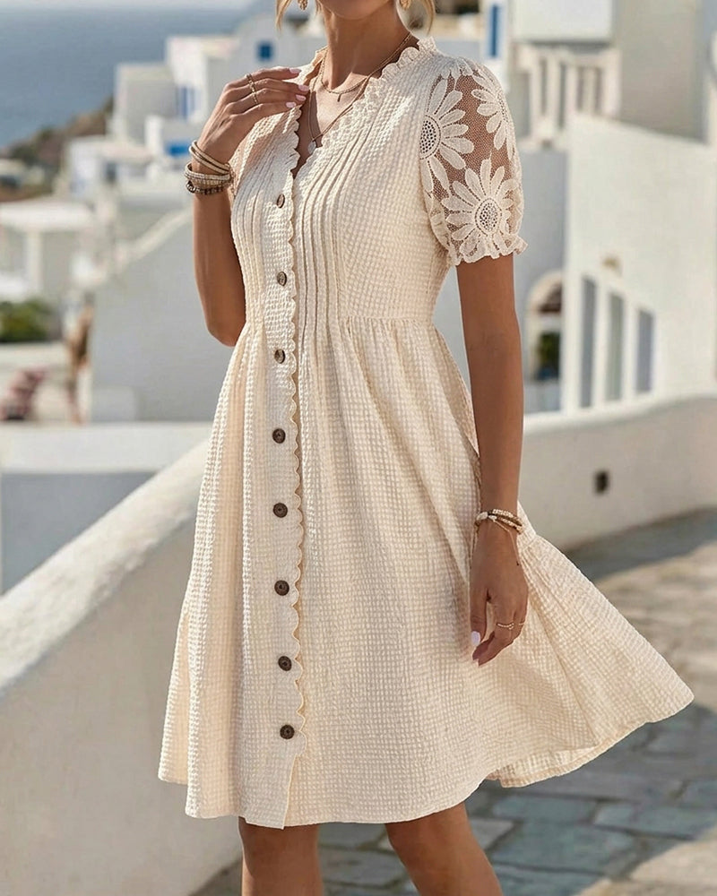 Bonnie | Lace Sleeve Midi Dress