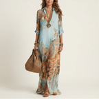 Loretta | Silk Maxi Shirt Dress