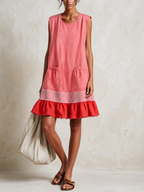 Hazel | Striped Ruffle Hem Dress