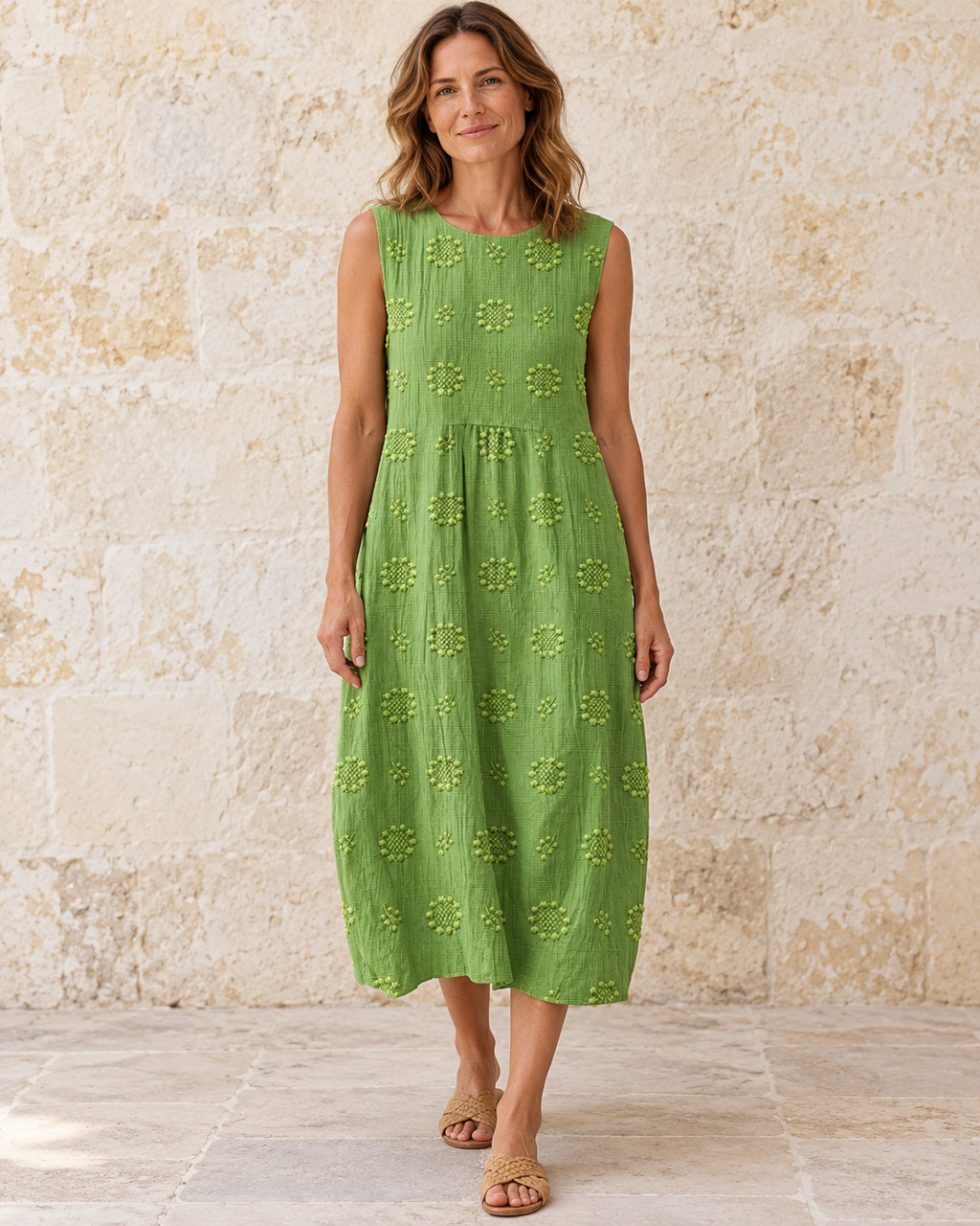 Wendy | Textured Sleeveless Midi Dress
