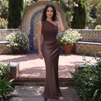 Luna™ | Satin Maxi Dress with Slit