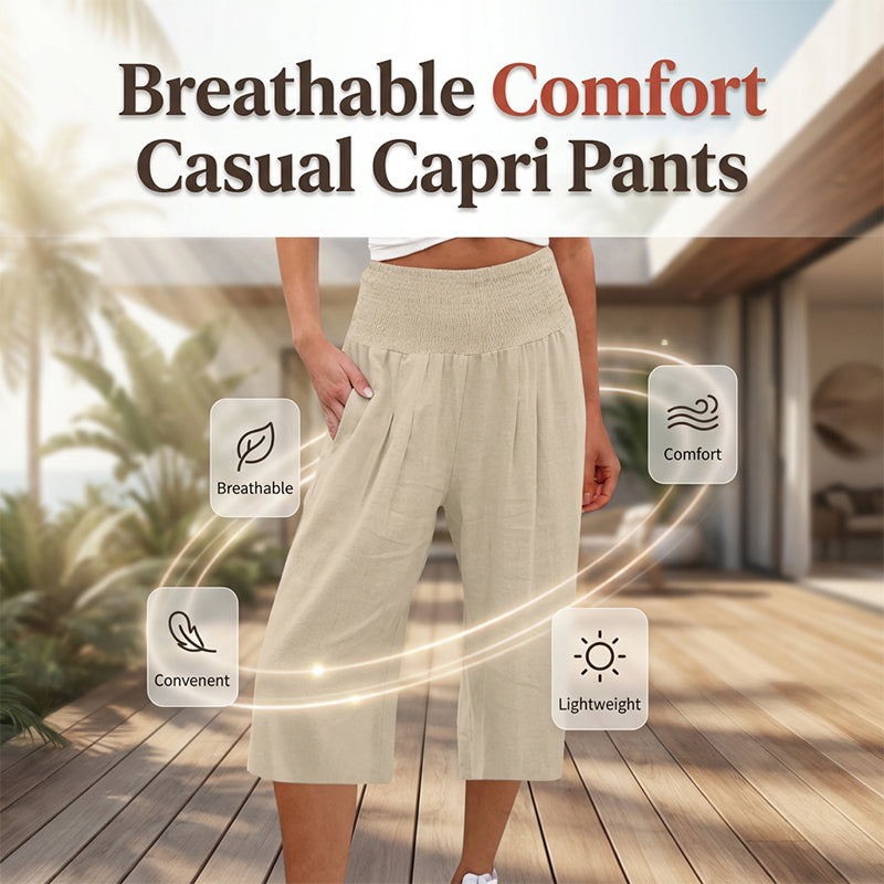Olivia | Relaxed Cotton Linen Capri Pants