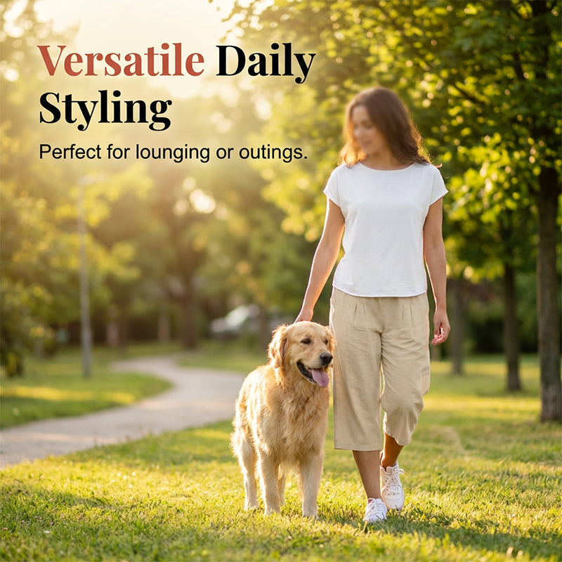 Olivia | Relaxed Cotton Linen Capri Pants