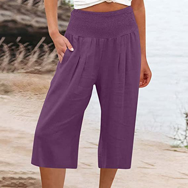 Olivia | Relaxed Cotton Linen Capri Pants
