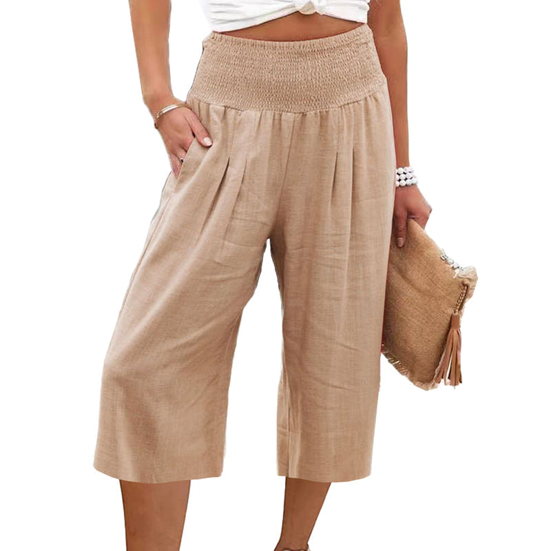Olivia | Relaxed Cotton Linen Capri Pants