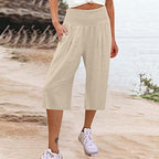 Olivia | Relaxed Cotton Linen Capri Pants