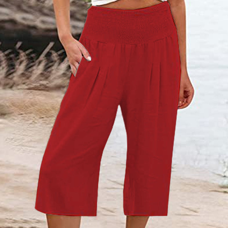 Olivia | Relaxed Cotton Linen Capri Pants